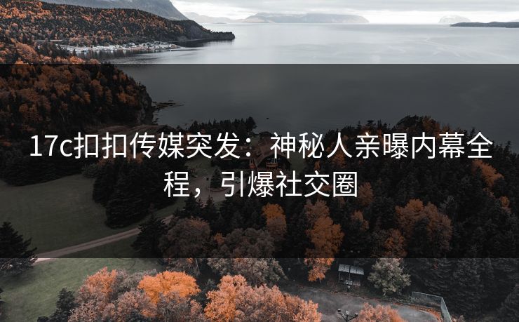 17c扣扣传媒突发：神秘人亲曝内幕全程，引爆社交圈